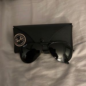 All black polarized ray ban aviators